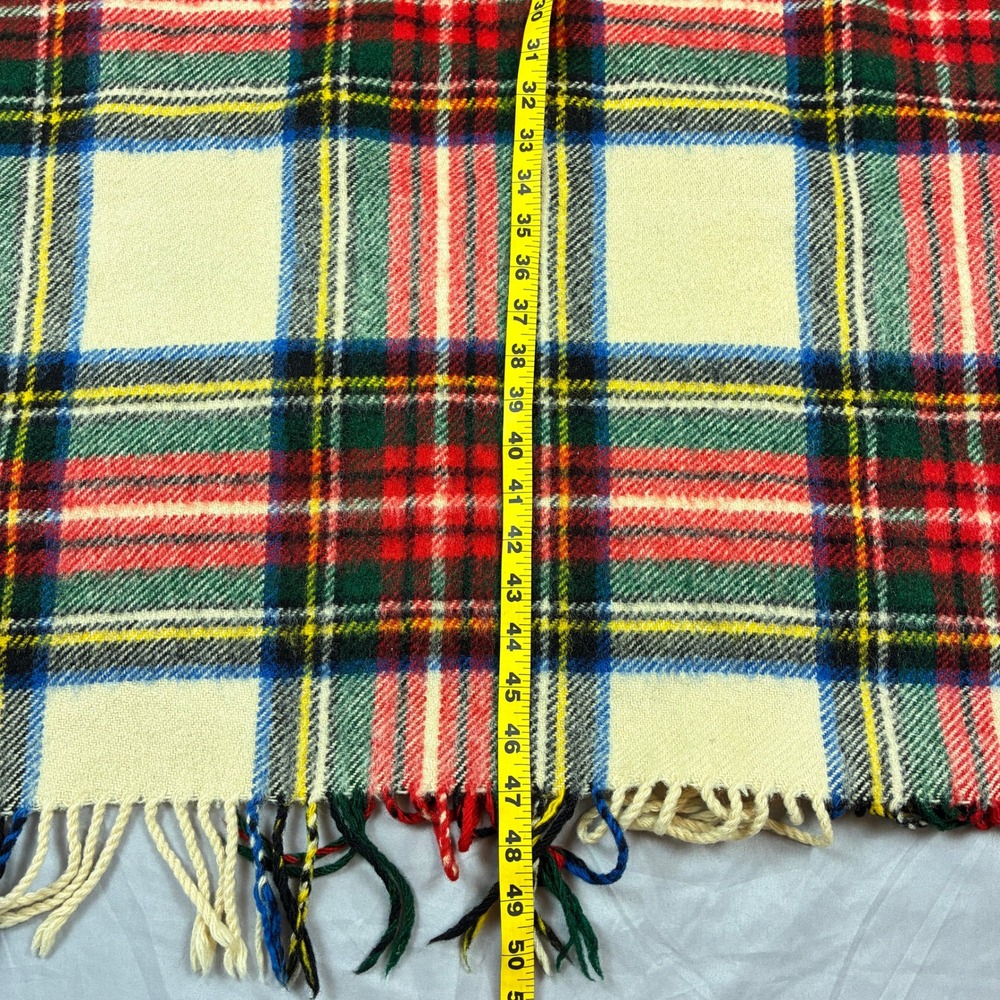 VTG Tartan Plaid Wool Blanket Throw Macys Made in Scotland Dress Stewart - Picture 5 of 6